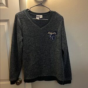 Cozy Gray V-Neck Royals Sweatshirt